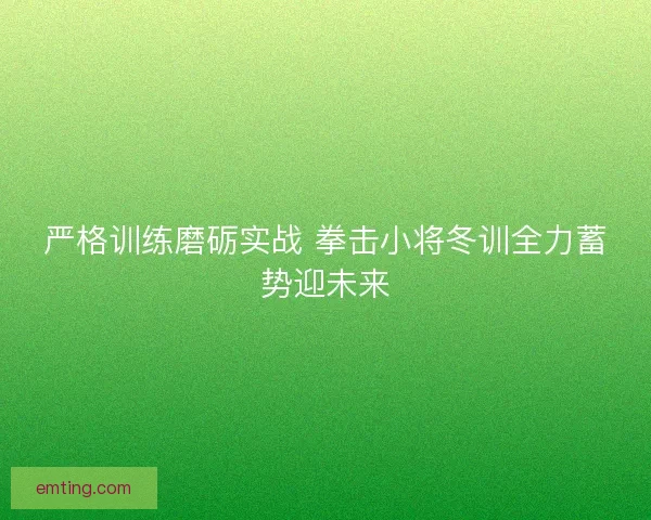 严格训练磨砺实战 拳击小将冬训全力蓄势迎未来