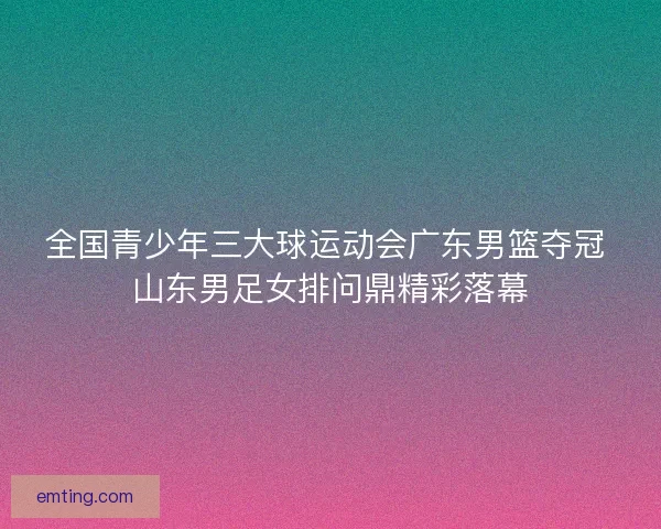 全国青少年三大球运动会广东男篮夺冠 山东男足女排问鼎精彩落幕