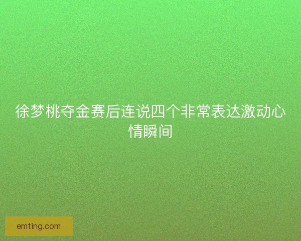 徐梦桃夺金赛后连说四个非常表达激动心情瞬间