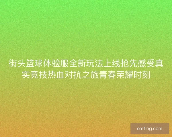 街头篮球体验服全新玩法上线抢先感受真实竞技热血对抗之旅青春荣耀时刻 街头篮球体验服全新玩法上线抢先感受真实竞技热血对抗之旅青春荣耀时刻